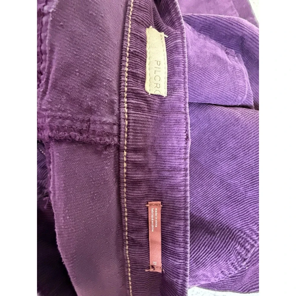 Women's PILCRO Purple Corduroy Very Wide Leg Barrel Pants 27 - Picture 7 of 9